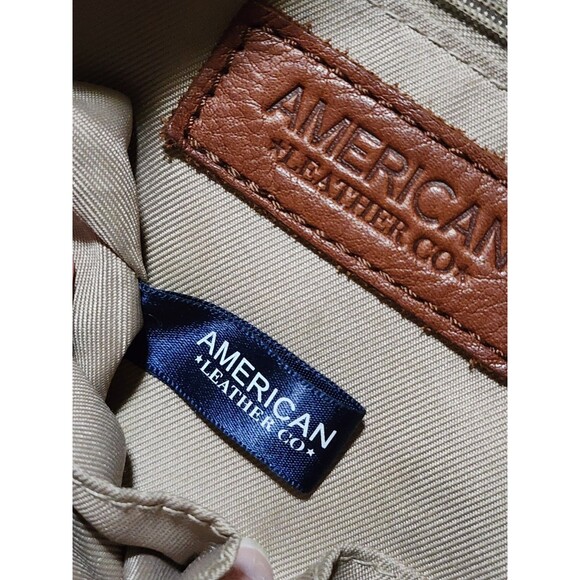 American Leather Company Liberty Tumbled Leather Backpack Cognac Zip/Snaps - Picture 10 of 16